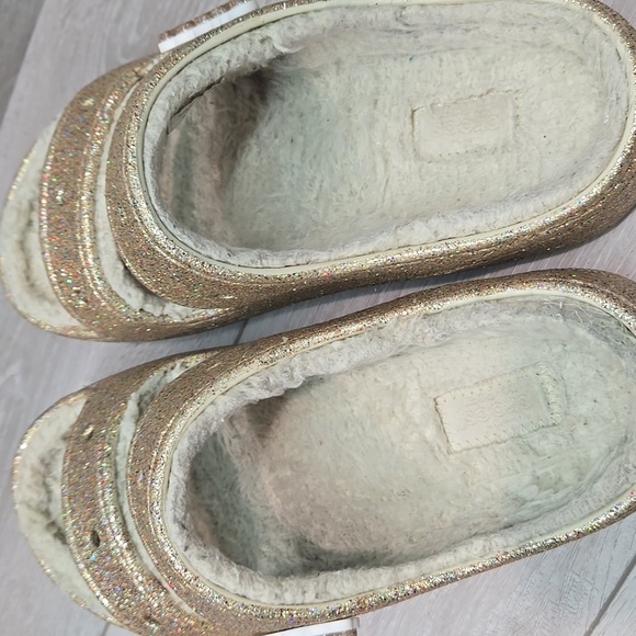 CROCS Women Gold  Glitter Slippers Platform Sandals Shoes Sz 9 - Picture 12 of 13
